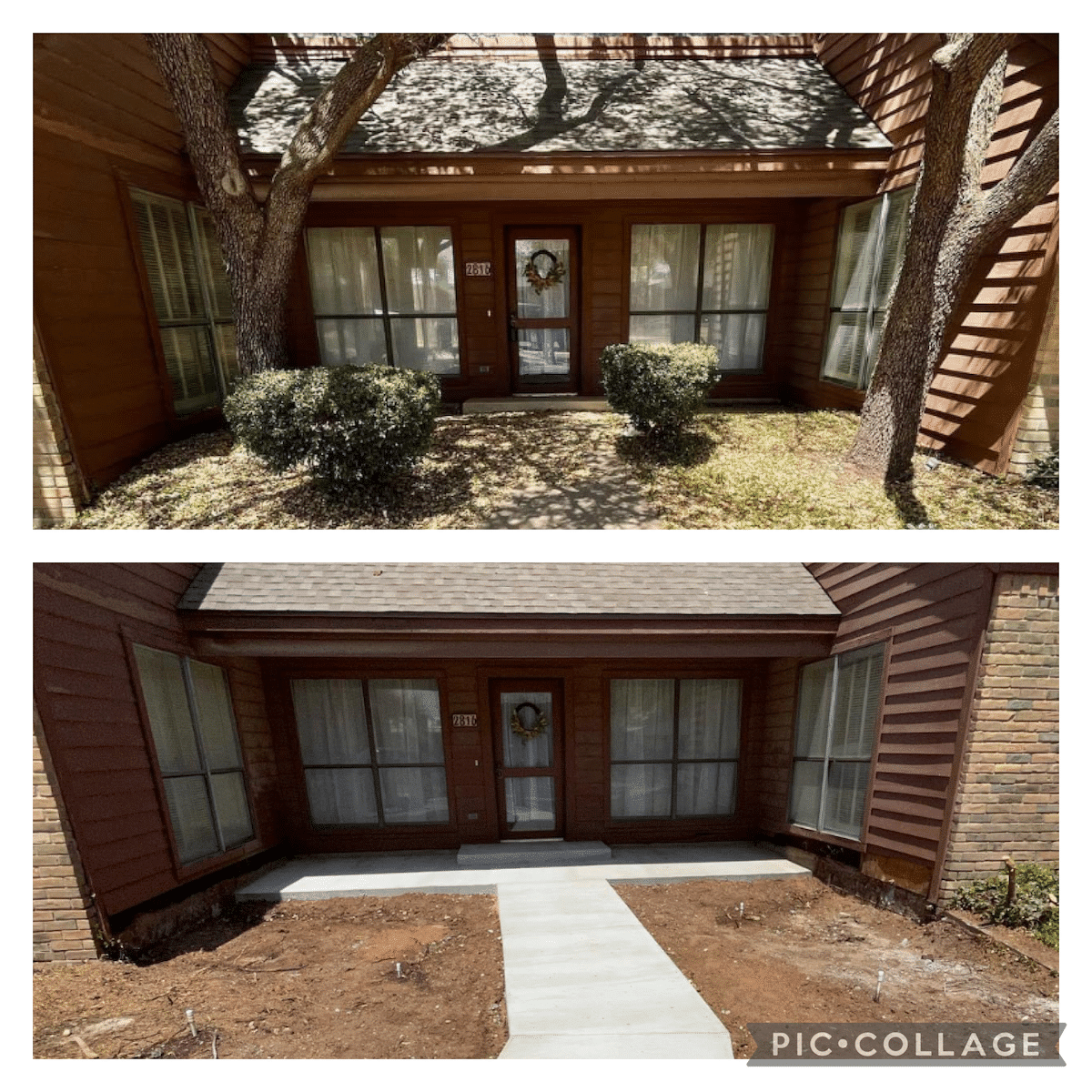 Before and After Removal of Shrubs